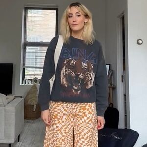 Anine Bing Tiger Sweatshirt in Washed Black